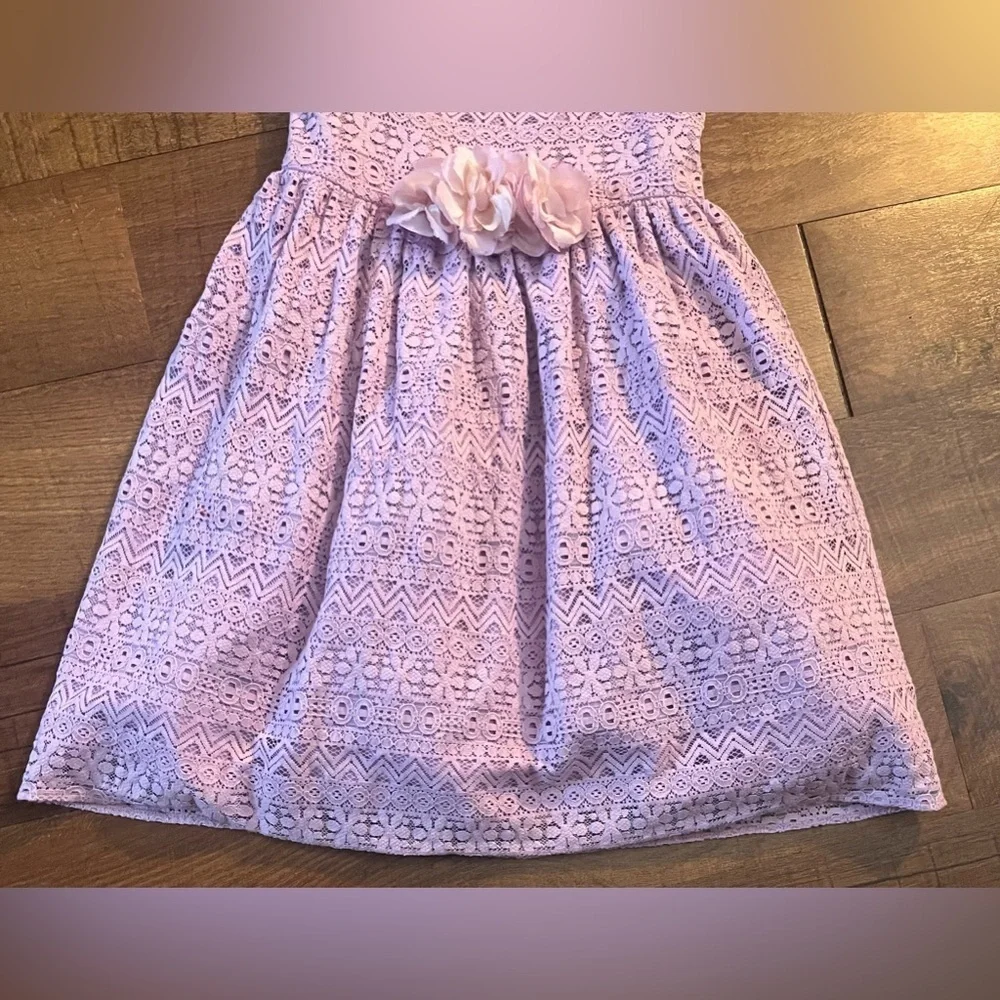 Laura Ashley London girls lined & layered lavender dress Sz 6 tulle